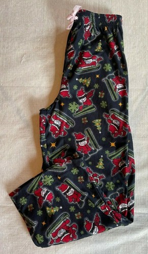 Boys Dark Navy Joe Boxer Flannel Christmas Theme Sleepwear Pants Size S-M - Picture 2 of 4
