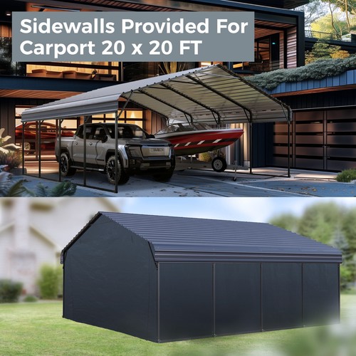 Outdoor Carport Heavy Duty Car Shelter Gazebo Garage 20x20' 30x20' 12x30' 12x25' - Picture 60 of 87