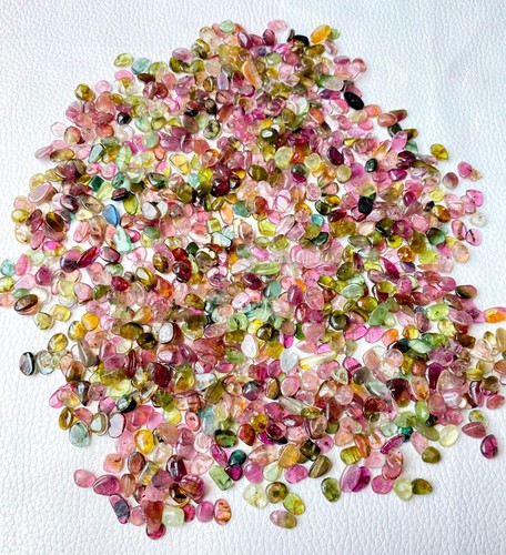 BEAUTIFUL NATURAL TOURMALINE SLICE CABOCHON FANCY SHAPE LOOSE GEMSTONE JEWELLERY - Picture 2 of 5