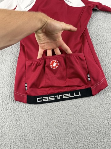 Castelli Jacket Womens S White Red Rosso Corsa Gore Windstopper Full Zip Cycling - Picture 14 of 18