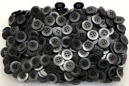 Buttons 18mm 28L Antique Aged Brushed Steel Grey Dark Silver Metal 4 Hole (L23) - Picture 22 of 24