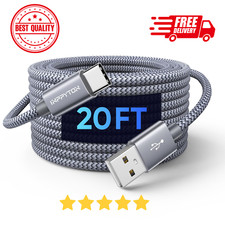 20Ft Extra Long USB Type C Cable A 2.0 To Nylon Braided Charger Cord Compatible