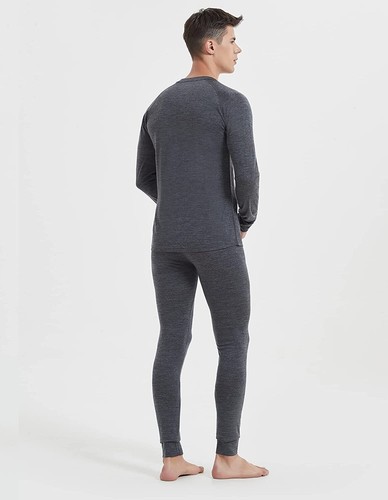 Men 100% Merino Wool Base layer Set Winter Underwear Bottom Long Sleeve Top Gift - Picture 19 of 41