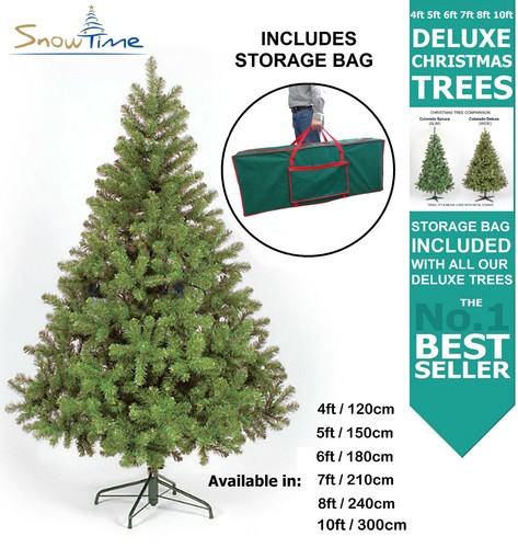 Christmas Tree Green Grey White 4ft 5ft 6ft 7ft 8ft 9ft 10ft Large Full Deluxe - Foto 36 di 112
