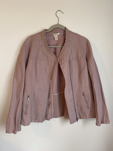 Sundance Women’s Zip Up Jacket Linen Blend Blush Pink Size 12 - Picture 9 of 10