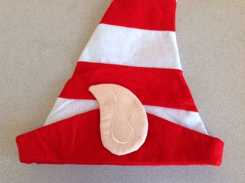 Elf Hat With Ears Christmas Red/White Striped Festive Holiday Costume Accessory - Picture 4 of 9