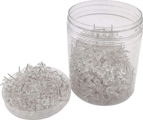 Clear Push Pins 600pcs Standard Thumb Tacks Steel Point Plastic Head Pins NEW - Bild 4 von 12