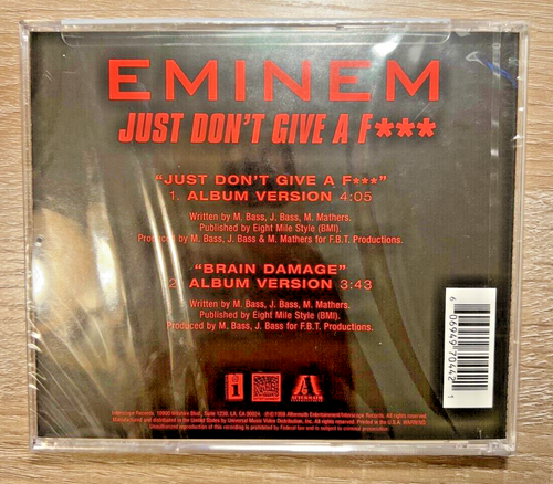 Eminem Just Don't Give a F*** CD Single 1998 Interscope Rap Hip-Hop 90's NEW - Picture 2 of 8