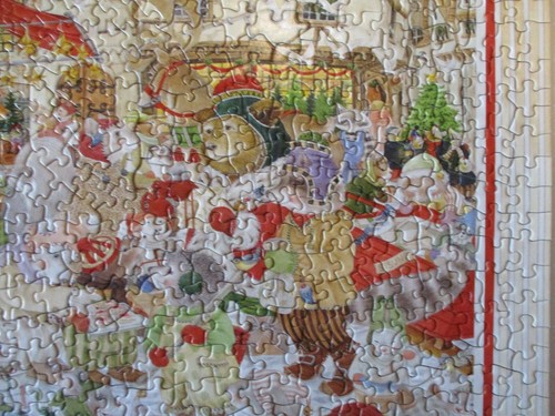 Gibson Puzzle Christmas Market Square Bears Squirrels Fox Raccoon Complete 1997 - Picture 6 of 22