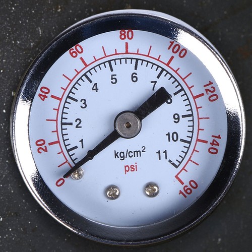Air Compressor Hydraulic Pressure Gauge 1.5"Face Back Mount 1/8" NPT 160PSI - Picture 3 of 5