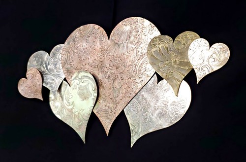 Metal Wall Art Heart Cloud #1572 Steampunk Housewarming Décor Wedding Christmas - Picture 9 of 11