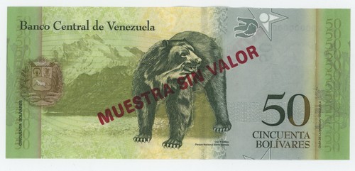 Venezuela 50 Bolivares 29-10-2013 Pick 92.s UNC Banknote Specimen Serie W - Picture 2 of 2