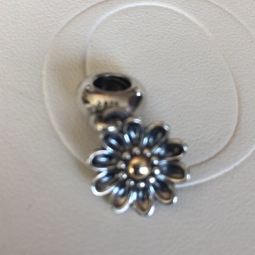 NEW-OOPSIE DAISY Authentic PANDORA Silver/14 KT GOLD FLOWER Dangle/Charm-NEW!!! - Bild 2 von 9