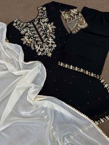 Paquistaní Salwar Kameez Listo Para Usar Trajes India Boda Fiesta Vestido Bollywood - Imagen 7 de 7