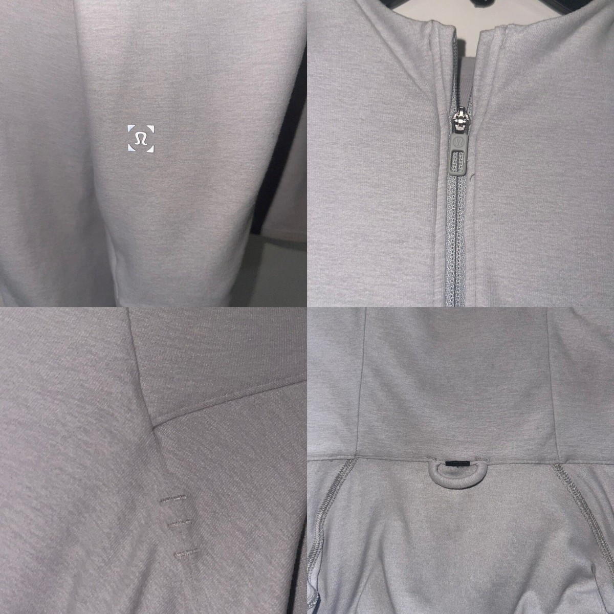 Lululemon mens lightweight jacket grey pockets full zip Sz