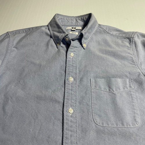 Uniqlo Oxford Shirt Blue OCBD Cotton Slim S - Picture 4 of 12