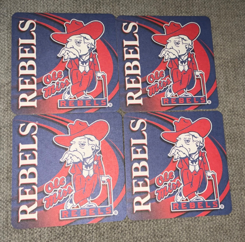 Ole Miss Rebels Coasters Col. Rebel Beverage Coasters lot of 4 Coasters - Picture 4 of 8