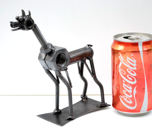 Metal Dog Sculpture | Handmade Scrap Metal Art Puppy Decor | Christmas Gifts - Picture 3 of 14