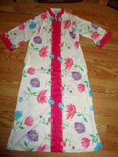 Evelyn Pearson Oriental Kimono Style Zip Front Long Robe vintage