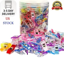 Sewing Clips, 120 Pcs with Plastic Jar, Fabric Clips, Premium Quilting Clips for
