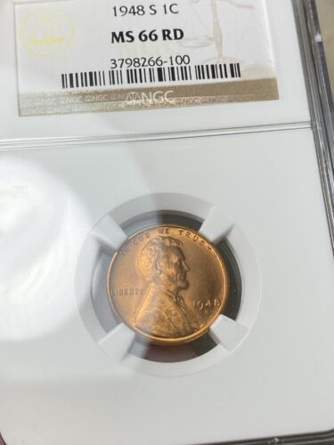 1944-55 S Lincoln cent NGC MS 66 RD 12 Coin Date Run All Red Matching Grades - Picture 11 of 24