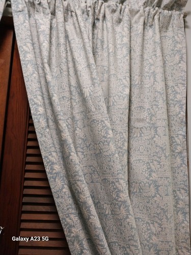 Cortinas Ralph Lauren Pagoda Indochine Hechas a Medida 84" Forradas-Azul y Blanco 2 Disponibles - Imagen 12 de 15