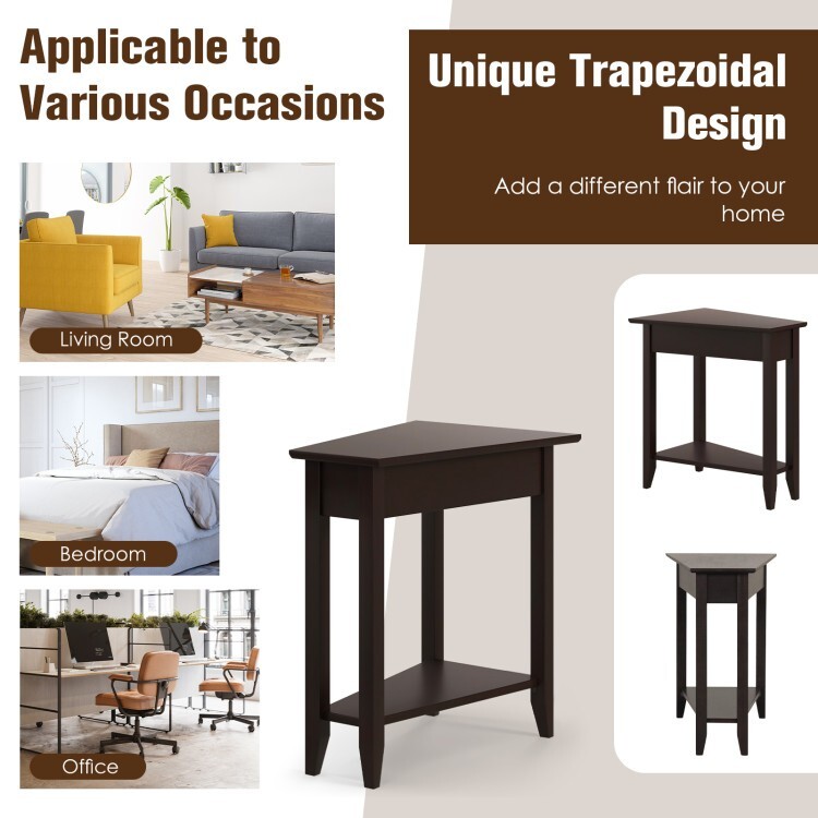 己　イミッツ② 2-Tier Mid Century Modern Side Table Narrow End Table