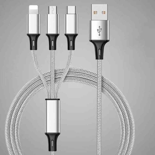 3 in1 Multi Charger Cable Cord Type C Micro USB Data Sync Fast Charging - Picture 10 of 17