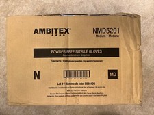 Ambitex NMD5201 Powder Free Nitrile Gloves Medium 1 case (10boxes /1000 gloves)