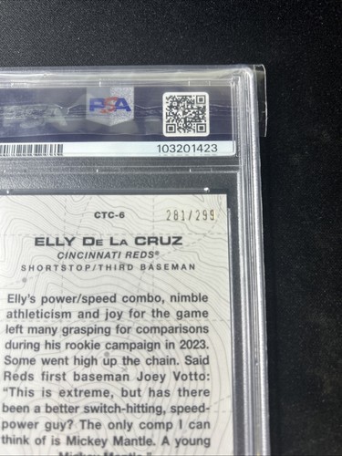 2024 Topps Series 2 City to City Black Elly De La Cruz /299 (RC) PSA 8 - Picture 3 of 3