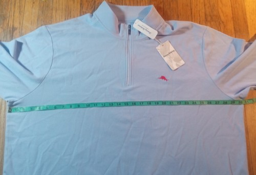 Tommy Bahama 3XL Island Zone 1/4 Zip Long Sleeve Supima Cotton Blue Mock Neck - Picture 4 of 11