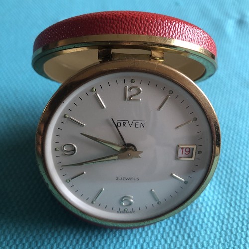 Orven Vintage Travel Alarm Clock With Date Display - Picture 2 of 17