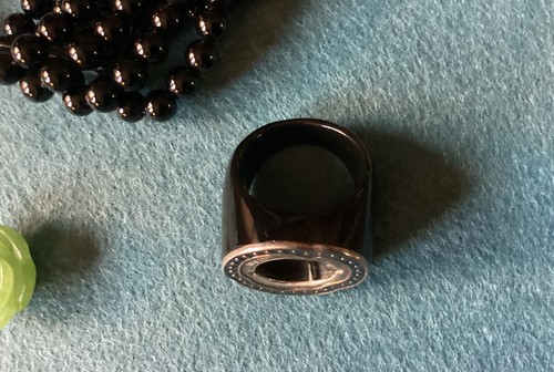 Carved Rose 3 In 1 Bracelet & Ring Set. HSN Interchangeable Stones In 3 Colors - Picture 10 of 21