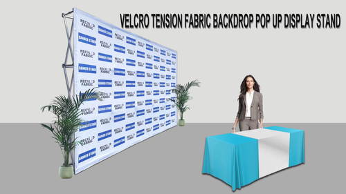 8x10,Velrco Tension Fabric Backdrop Booth Frame Straight Pop Up Display Stand3x4 - Video 1 of 1