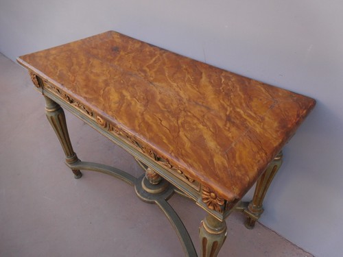 Console mobile d'appoggio laccato st.Luigi XVI, '800 - L 128 cm! - Foto 3 di 17
