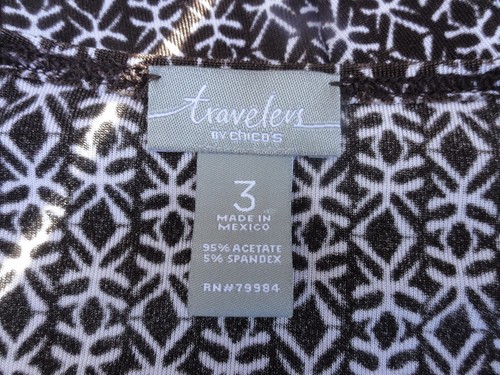 Cardigan Chico's 3 Travelers maglia avvolgente Misses XL marrone acetato marrone come nuovo aperto - Foto 2 di 5