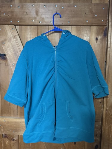 Lane Bryant Damen Hoodie 3/4 Arm Track Zip Jacke Grün Active Plus 18/20