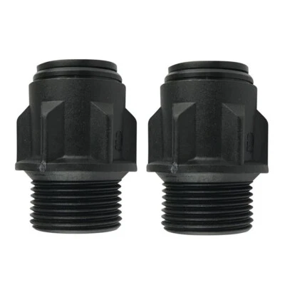 2 Pack John Guest Speedfit Straight Adaptors 3/4" & 3/8" Male Thread To Push Fit