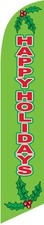 Happy Holidays (green) 12ft Feather Banner Swooper Flag - FLAG ONLY