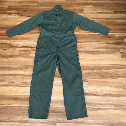 JC Penney Big Mac Coveralls Size 44 Long Mechanic OD Green Jumpsuit USA - Picture 2 of 17