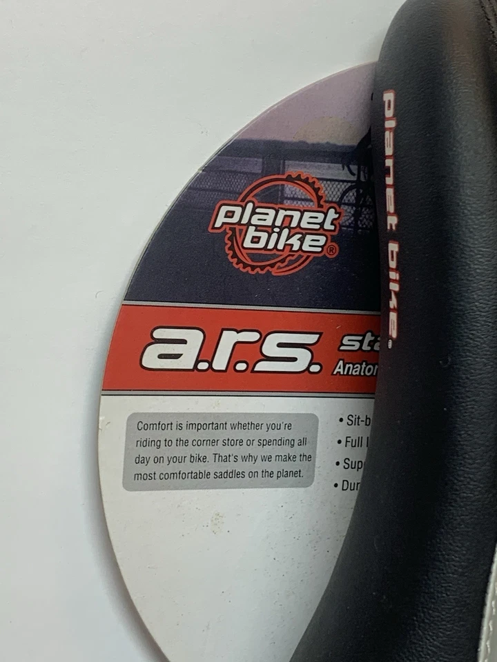 Planet Bike A.R.S. Sillín de alivio anatómico para hombre, cojín de asiento de bicicleta de gel negro NUEVO Foto 3 de 4