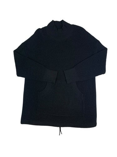 Suéter túnica cuello falso bolsillo canguro playa negro talla M RDI talla grande NUEVO - Imagen 5 de 9