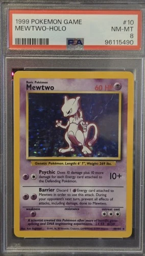 Mewtwo 010/102 Base Set Holo PSA 8