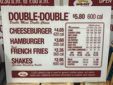 Rare Authentic In n Out burger Menu - Drive Thru