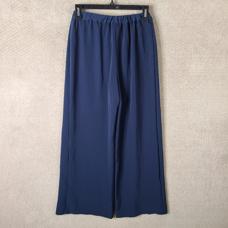 Pantalones Bar III para mujer XS azules pierna ancha cinturón tiro alto cintura elástica Foto 3 de 4