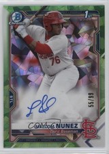 2021 Bowman Chrome Prospect HTA Green Atomic Refractor /99 Malcom Nunez Auto