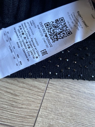 Top tejido de lana virgen negro Emporio Armani Nero para mujer EU 42 UK 10 pecho 36" - Imagen 12 de 12