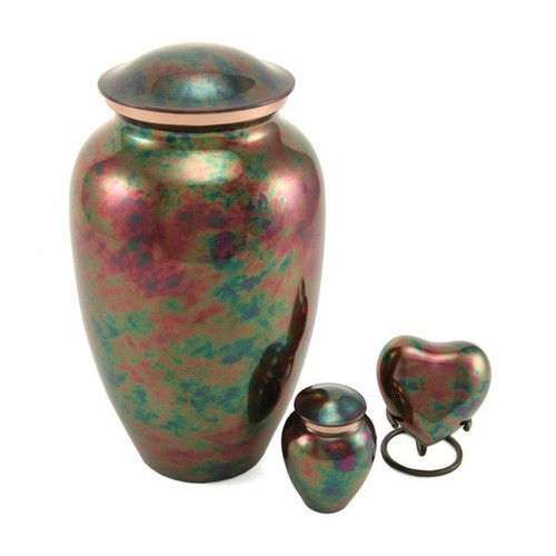 Small/Keepsake Stainless Steel Raku Heart Funeral Cremation Urn - 3 Cubic Inches - Picture 2 of 5