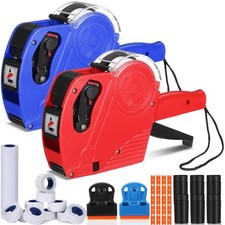 2 Pack 8 Digits Price Gun for Retail Price Tag Gun Kit with 8000 Blank White ...