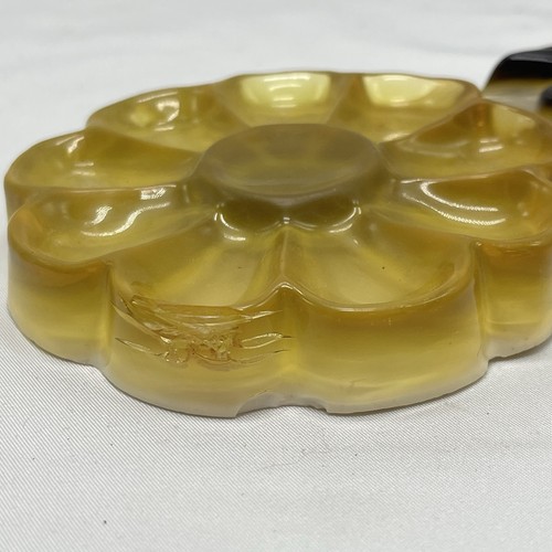 Vtg Retro Yellow Daisy Flower Resin Lucite Acrylic Spoon Holder Rest 70s FLAW - Picture 4 of 8